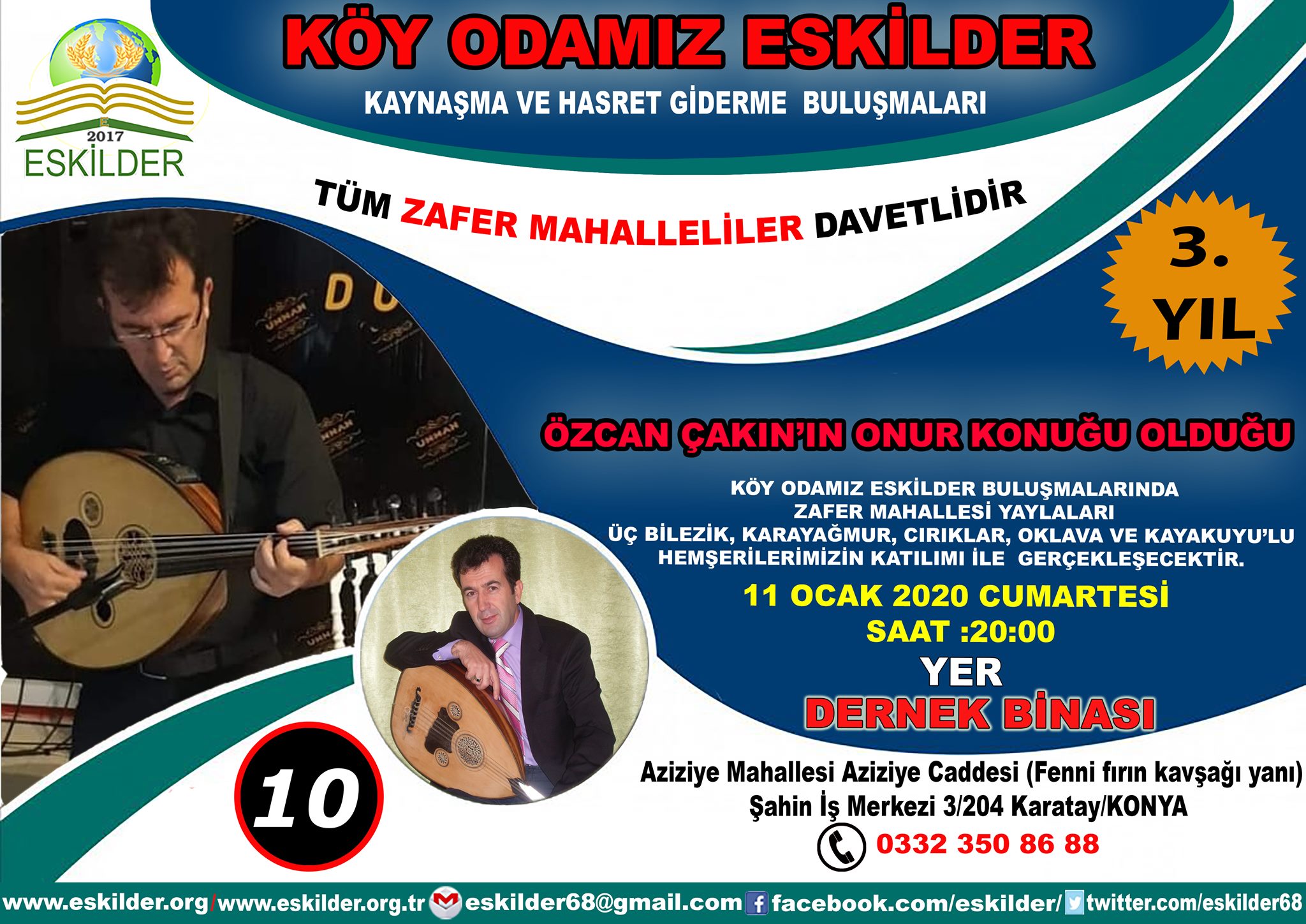 Köy Odamız ESKİLDER'in Konukları Zafer Mahalleliler ve Udi Sanatçı Özcan Çakın Olacak