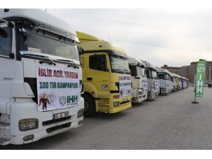 Konya’dan İdlib’e 19 tır yardım malzemesi yola çıktı