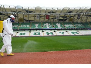 Konya stadı, Fenerbahçe maçı öncesi dezenfekte edildi