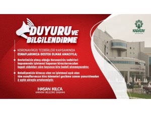 Karatay Belediyesi, esnaf için kira ödemelerini erteledi