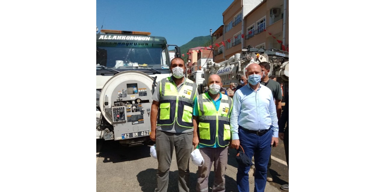 Bakan Soylu ve Kurum, Giresun’da Konya ekiplerini ziyaret etti