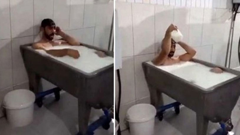 Konya'da süt fabrikasında banyo yapanların ifadesi şoke etti! 'İç çamaşırım üstümdeydi'