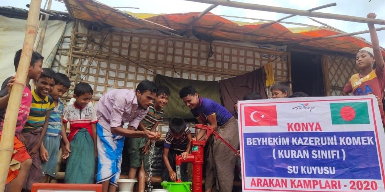 KOMEK kursiyerlerinden Arakan’a su kuyusu