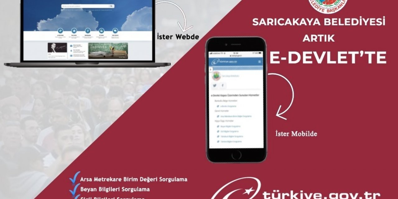 Sarıcakaya Belediyesi ‘e-Devlet kapısında