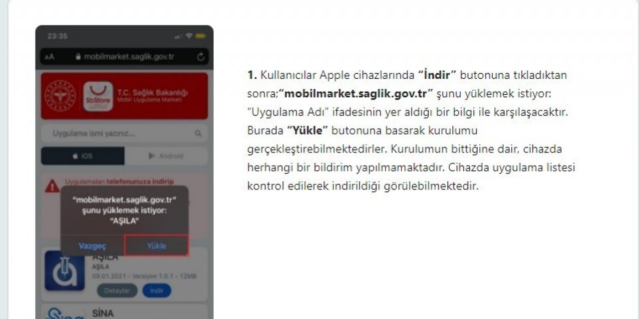 Covid-19 aşılarının takibi “Aşıla” uygulamasında