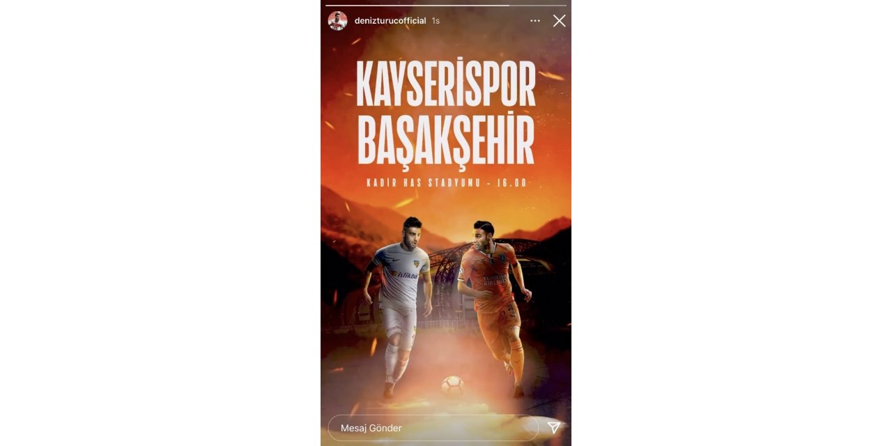 Deniz Türüç’ten Kayserispor paylaşımı