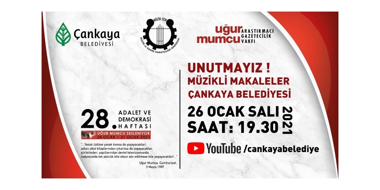 Çankaya Uğur Mumcu’yu anıyor