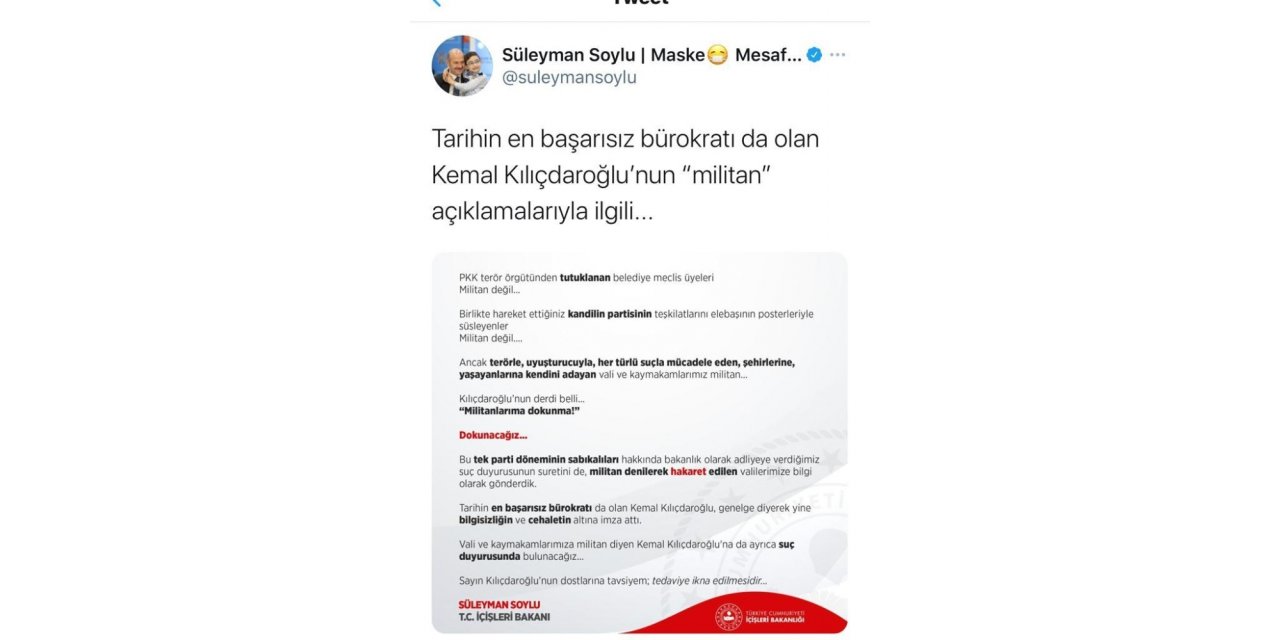 Bakan Soylu’dan Kılıçdaroğlu’na sert tepki