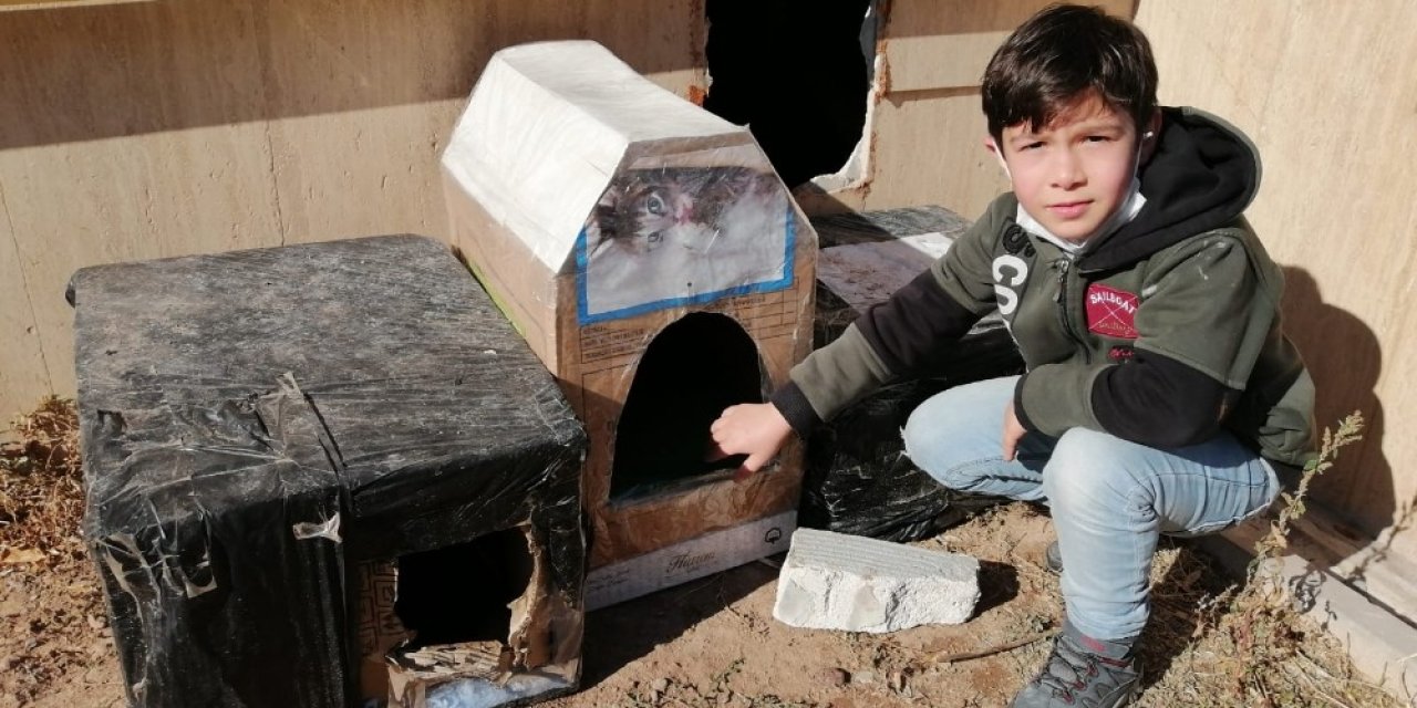 Aksaray’da çocuklar sokak hayvanlarını unutmadı