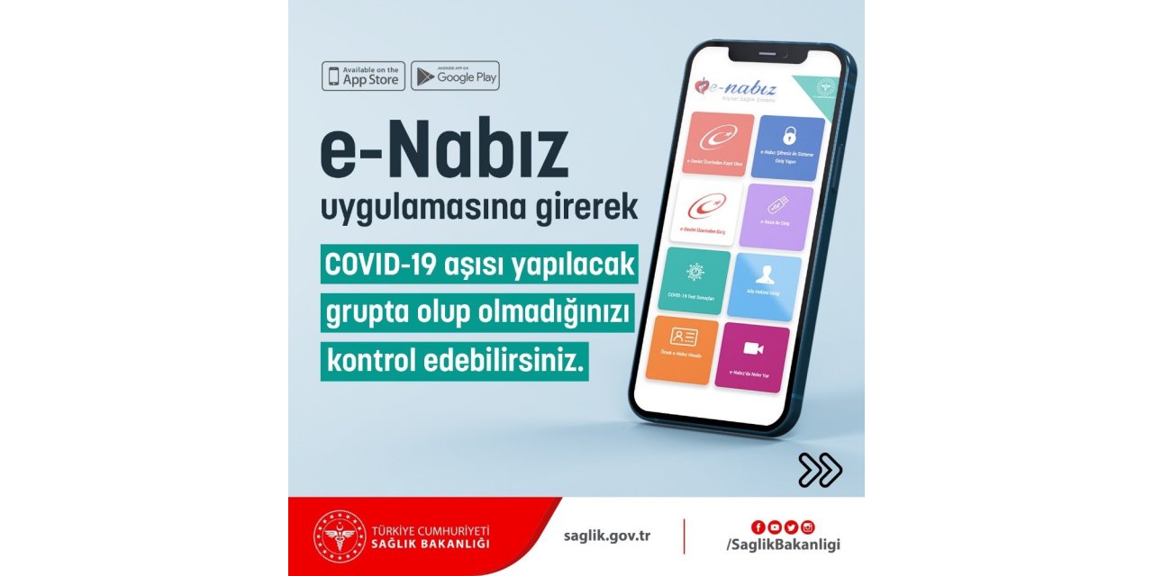 Vatandaşlar aşı yapılacak grupta olup olmadığını e-Nabız’dan veya SMS ile öğrenebiliyor