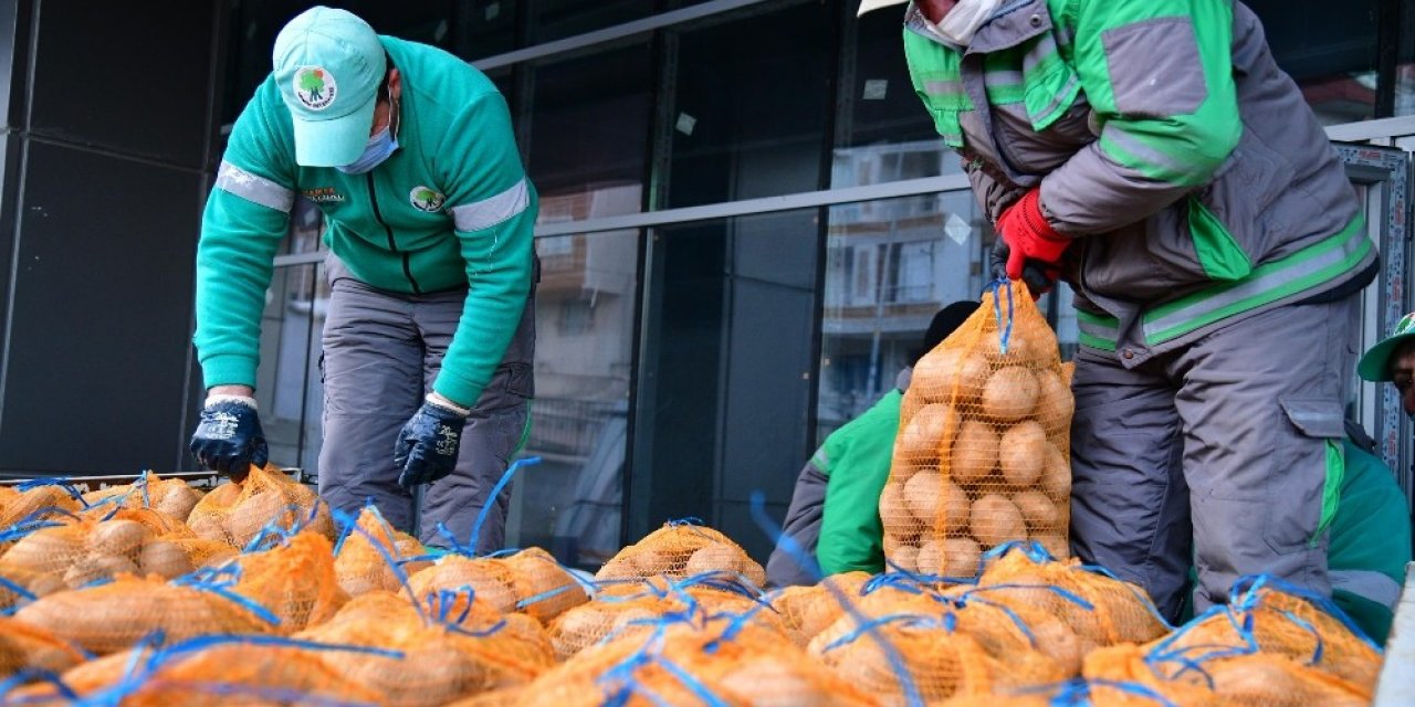 Mamak Belediyesi’nden 3 bin 800 haneye 150 ton patates desteği