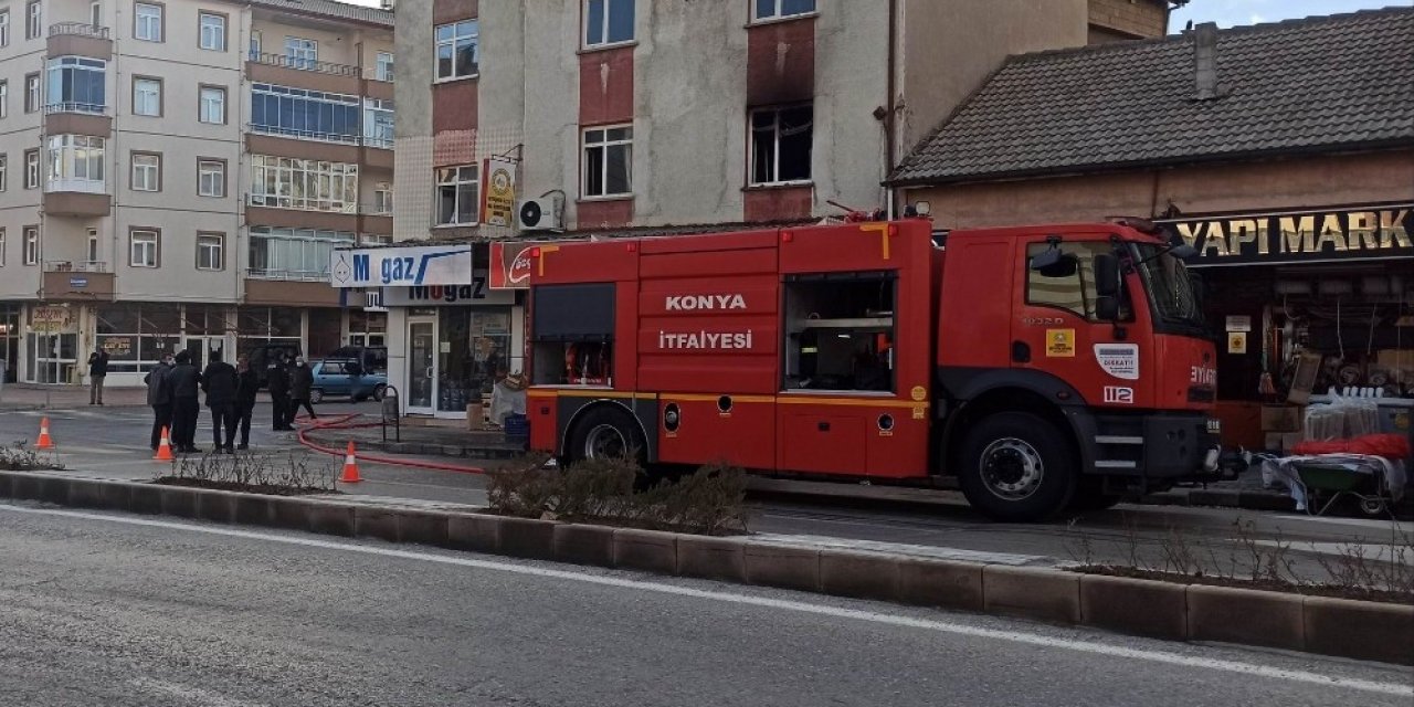 Konya’da evde çıkan yangın büyümeden söndürüldü