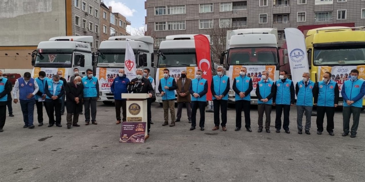 Kayseri’den Suriye’ye 6 tır yardım daha yola çıktı