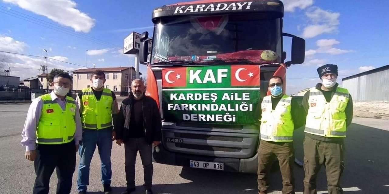 KAF Derneği Gönüllülerinden İdlip’e insani yardım tırı