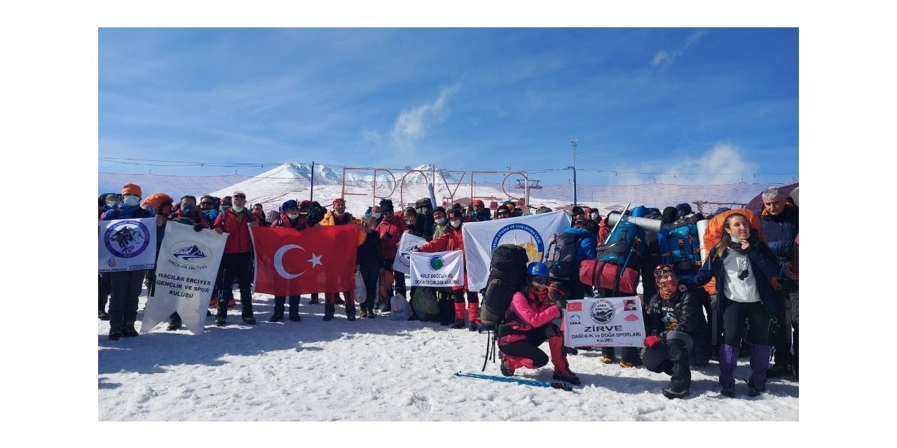 Erciyes Zirve Tırmanışı 130 dağcının katılımı ile başladı