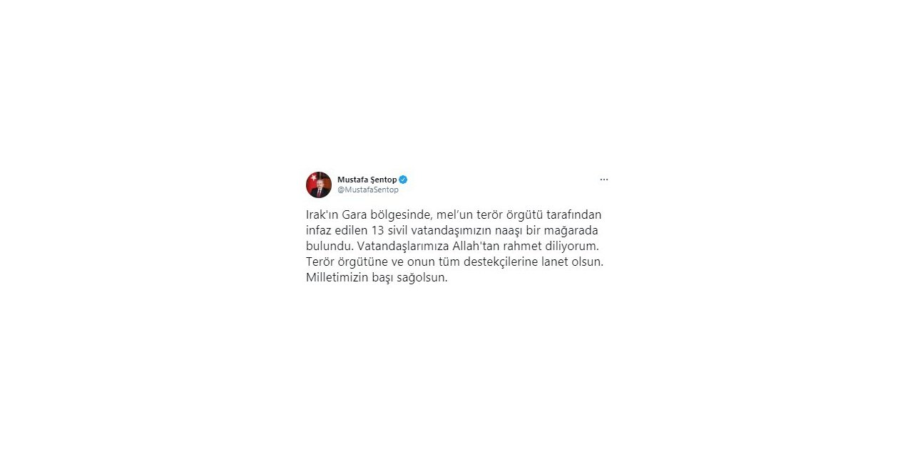 TBMM Başkanı Şentop: "Terör örgütüne ve onun tüm destekçilerine lanet olsun"