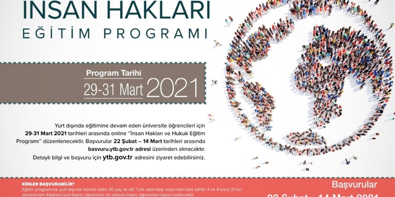 YTB’nin İnsan Hakları Online Eğitim Programı’na başvurular başladı