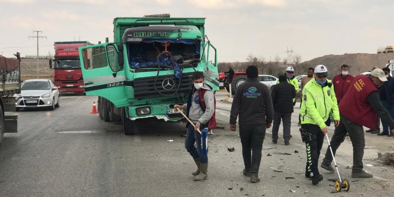 Konya’da tanker ile kamyon çarpıştı: 1 yaralı