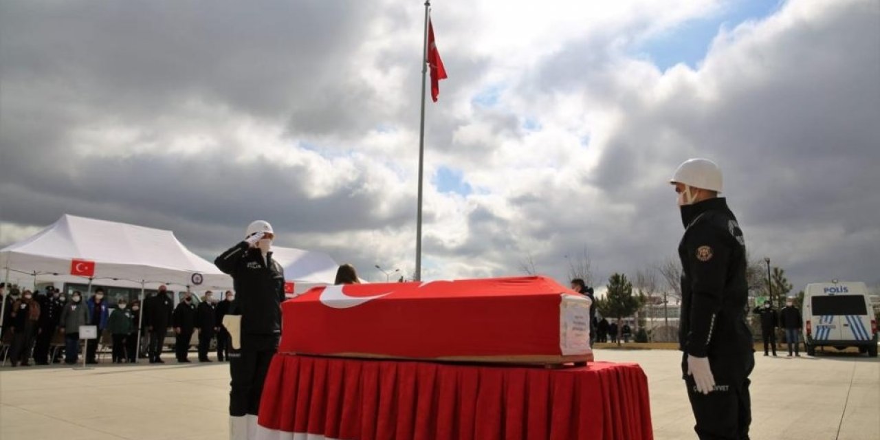 Vefat eden polis memuru için tören düzenlendi