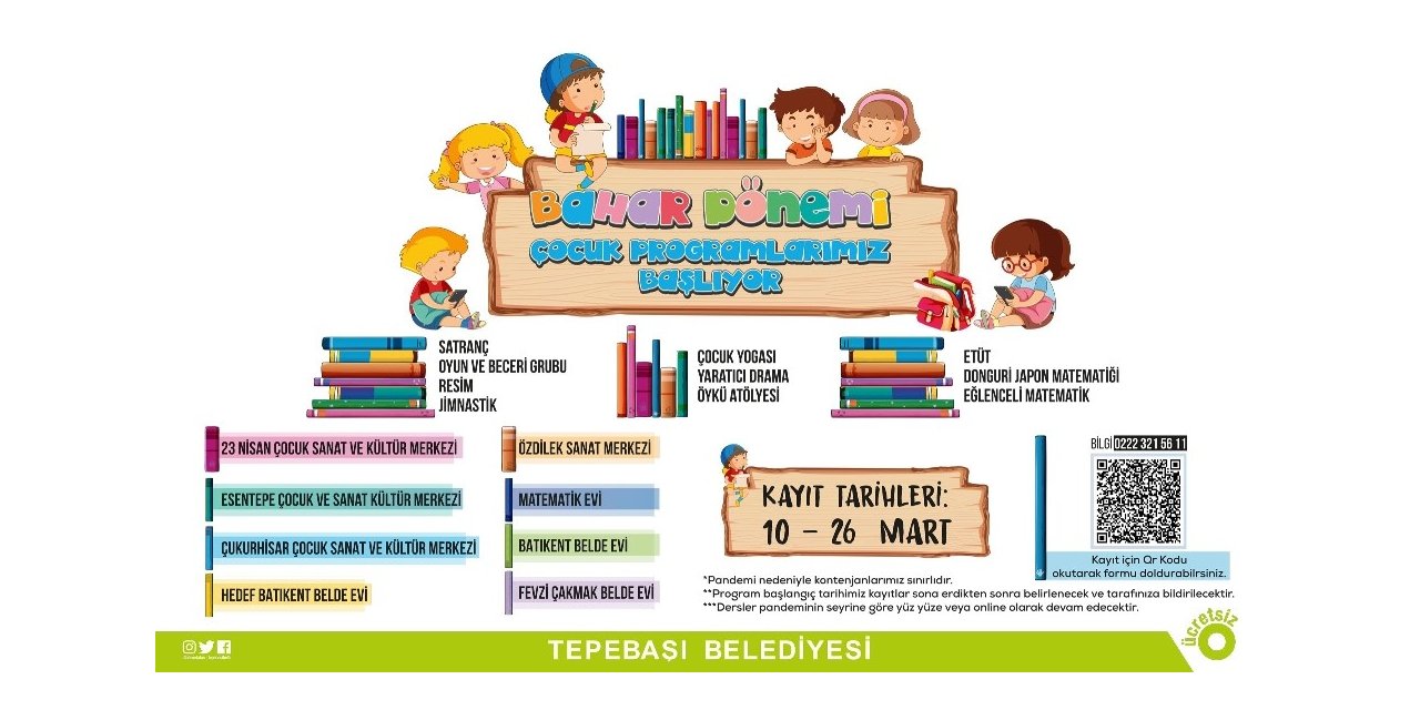 Tepebaşı Belediyesi Bahar Dönemi Çocuk Programları başlıyor