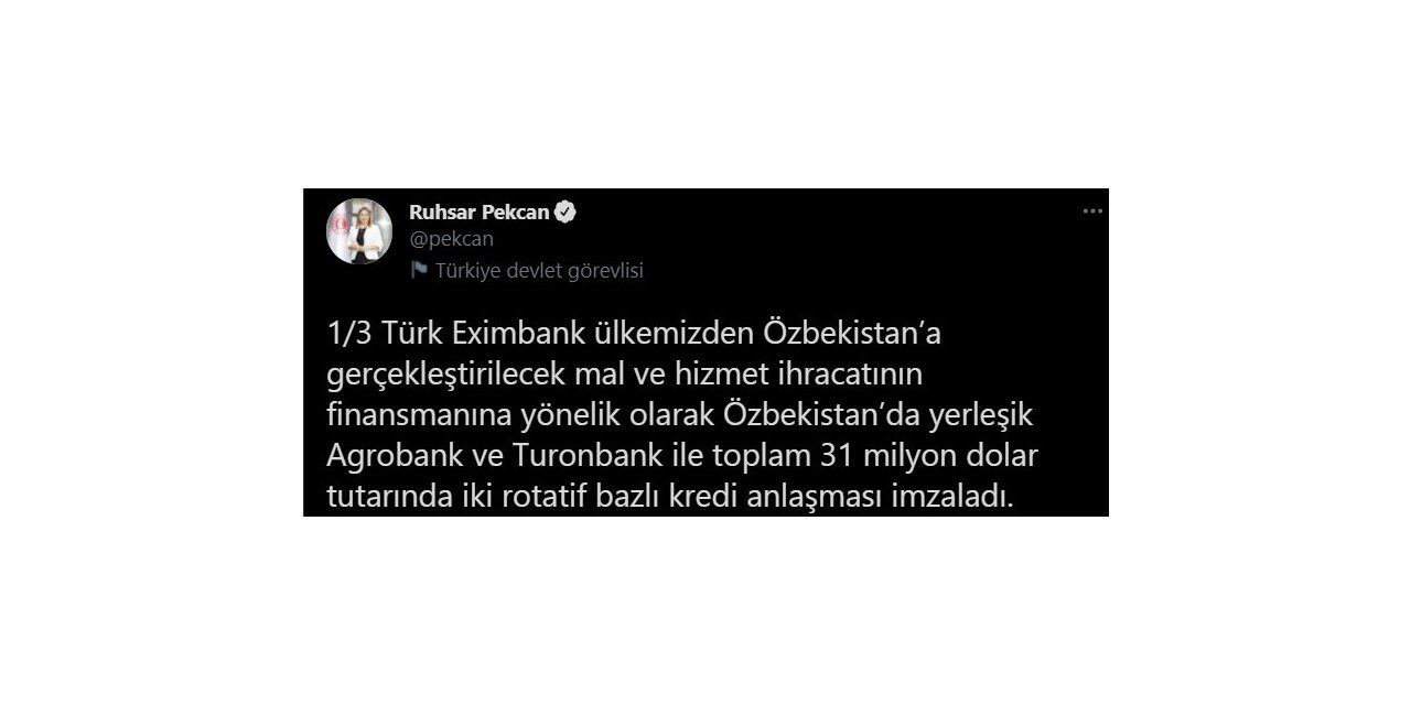 Eximbank, Özbekistan’da iki banka ile kredi anlaşması imzaladı