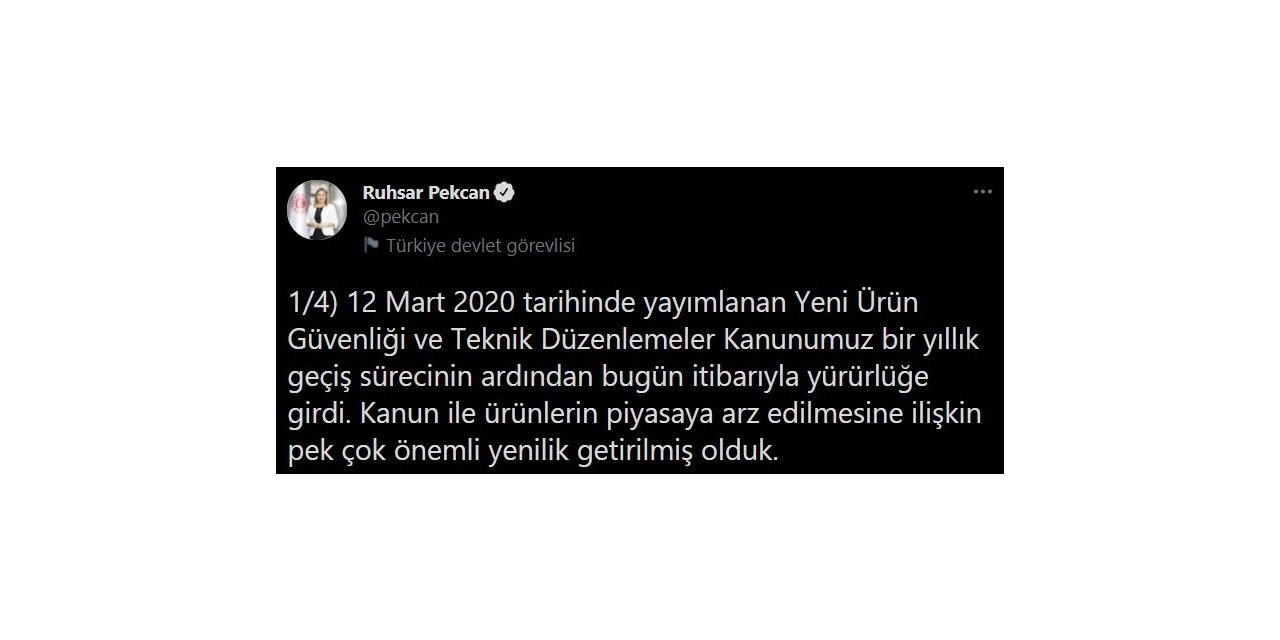 Bakan Pekcan: “Ürünlerin piyasaya arz edilmesine ilişkin pek çok önemli yenilik getirilmiş olduk”