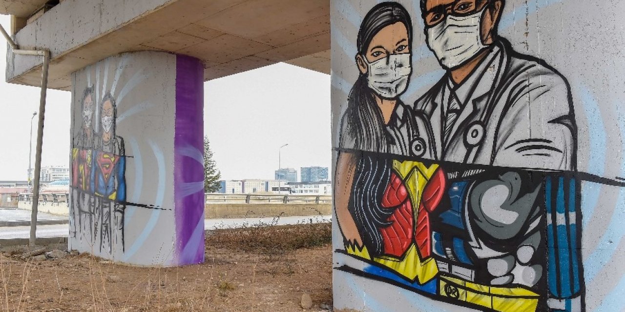 Ankara’da Tıp Bayramı için özel grafitiler