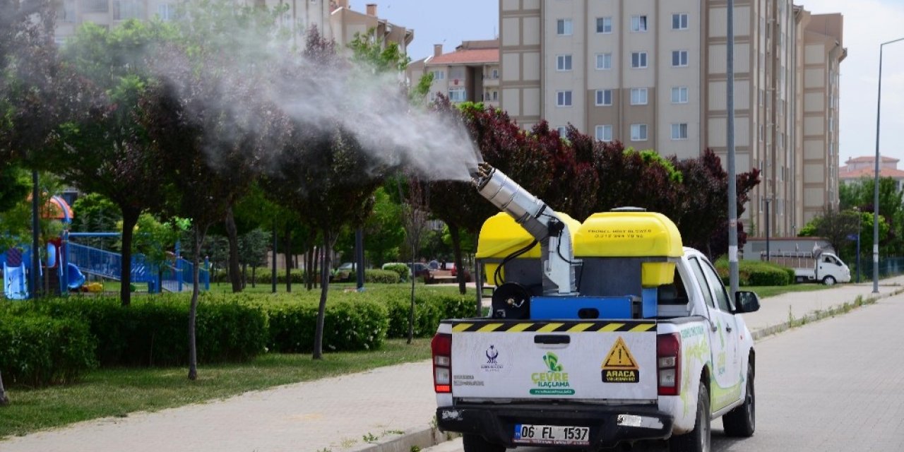 Kahramankazan Belediyesi haşerelerin önüne geçmek için çalışıyor