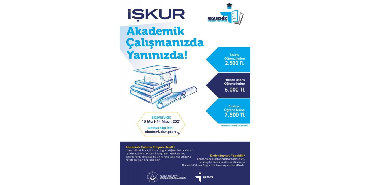 İŞKUR’dan akademik çalışmalara destek