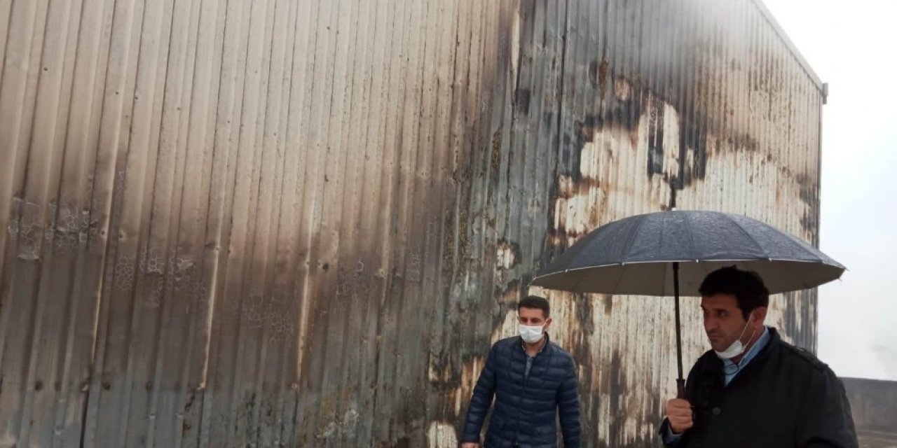 Başkan Çiğdem’den yangında zarar gören besihanede incelemelerde bulundu