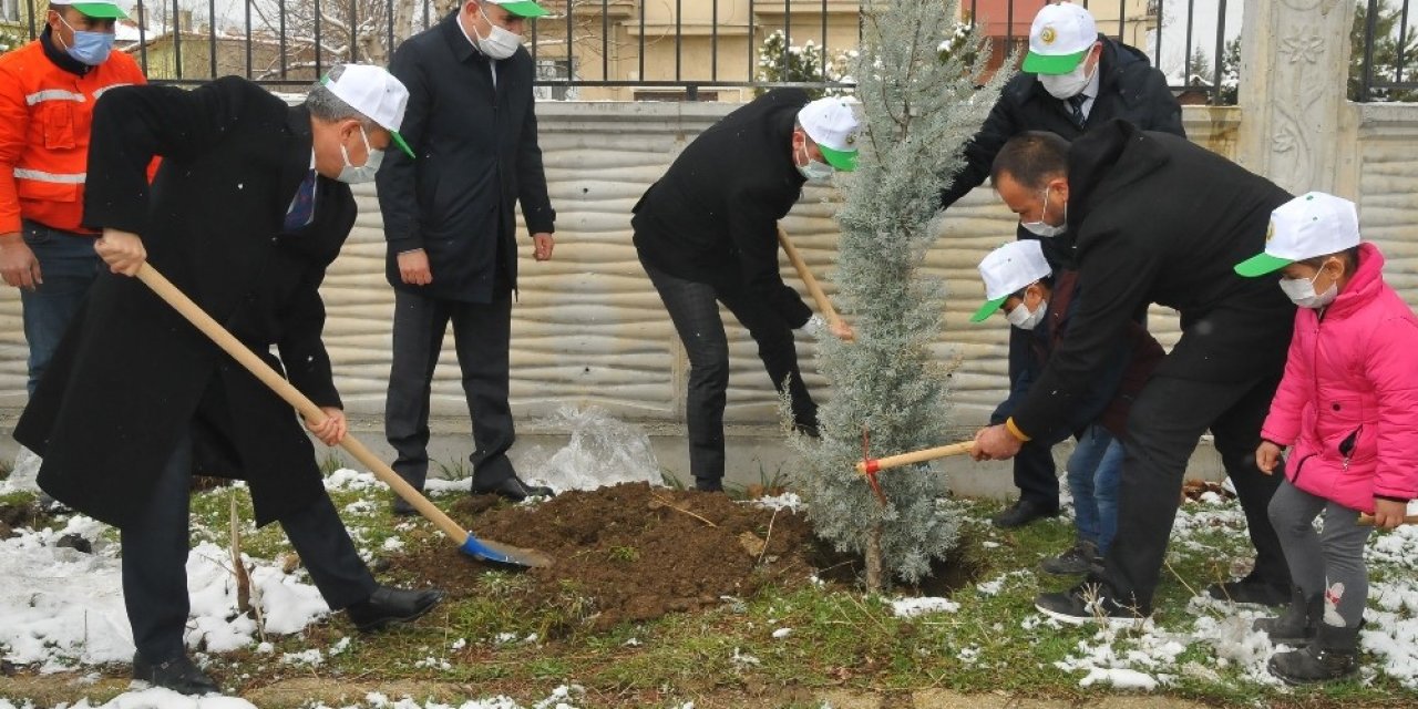 Akşehir’de öğrencilere 500 adet fidan dağıtıldı