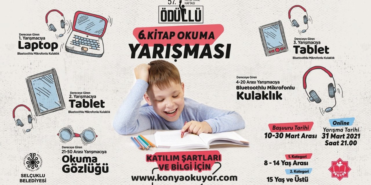 Selçuklu Belediyesi online kitap okuma yarışmasına başvuruda son 2 gün