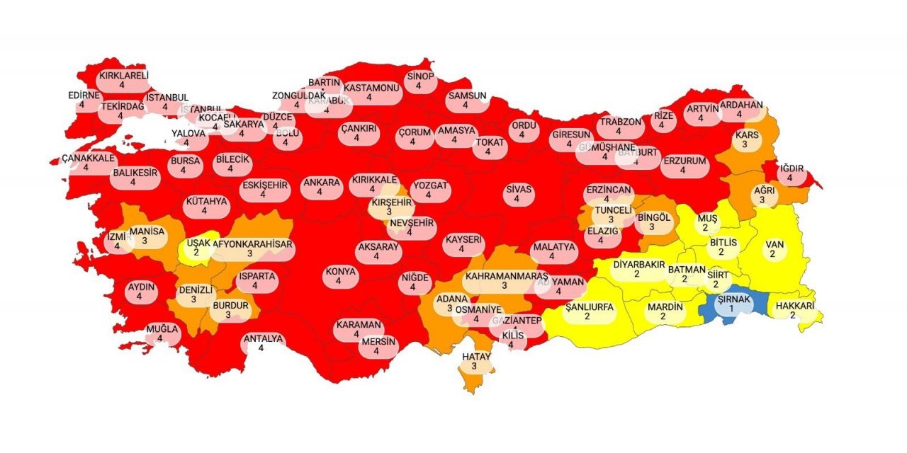 Sağlık Bakanı Koca, risk haritasını yayımladı