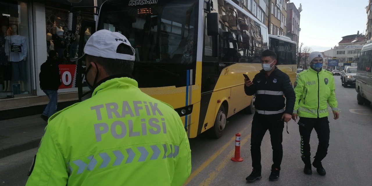 Kırmızı kategorideki Aksaray’da halk otobüsleri denetlendi