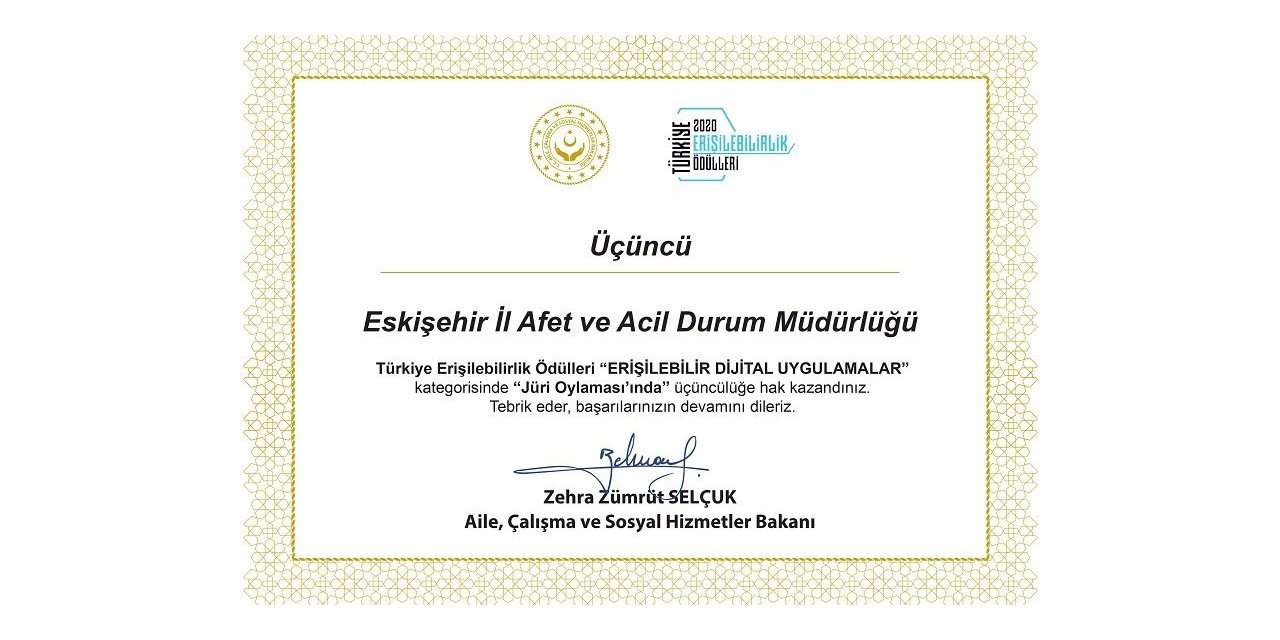 Eskişehir AFAD’a ödül