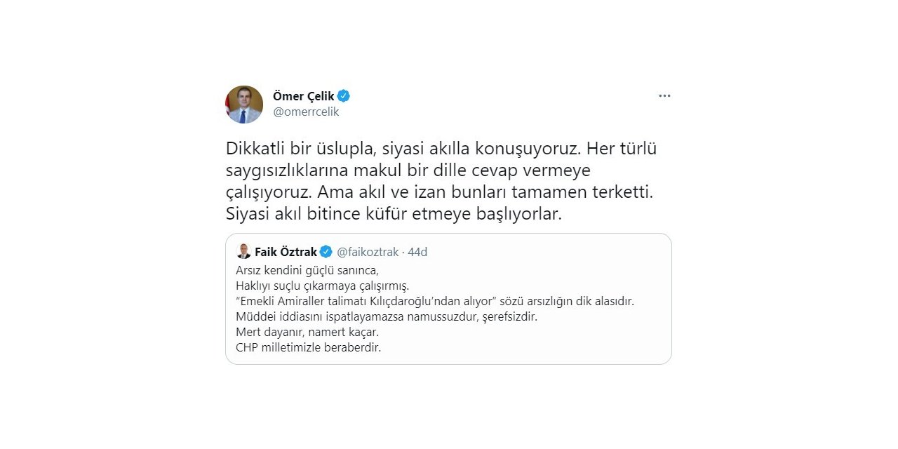 AK Parti Sözcüsü Çelik’ten Öztrak’a yanıt: “Akıl ve izan bunları tamamen terk etti”