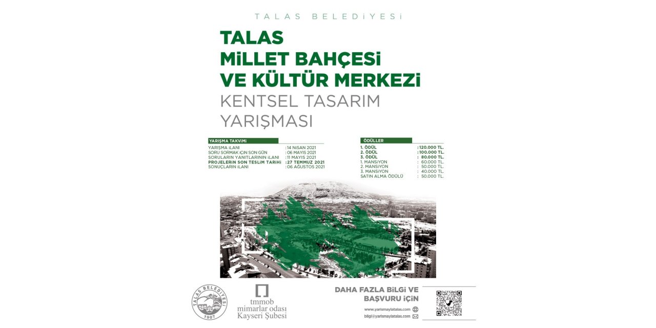 Talas Millet Bahçesi Ve Kültür Merkezi için proje yarışması açıldı