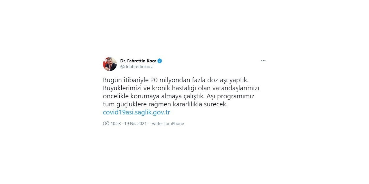 Bakan Koca: "Aşı programımız tüm güçlüklere rağmen kararlılıkla sürecek"