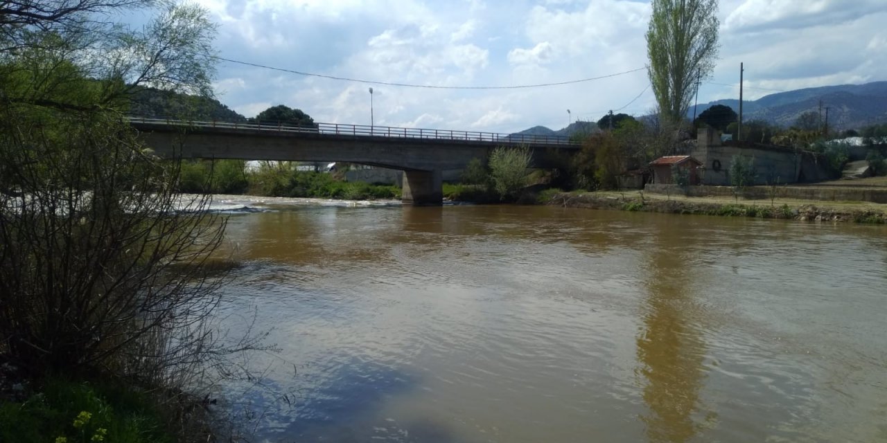 Yağışların etkisiyle Sakarya Nehri kahverengine boyandı