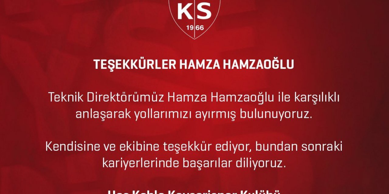 Kayserispor’dan Hamzaoğlu açıklaması