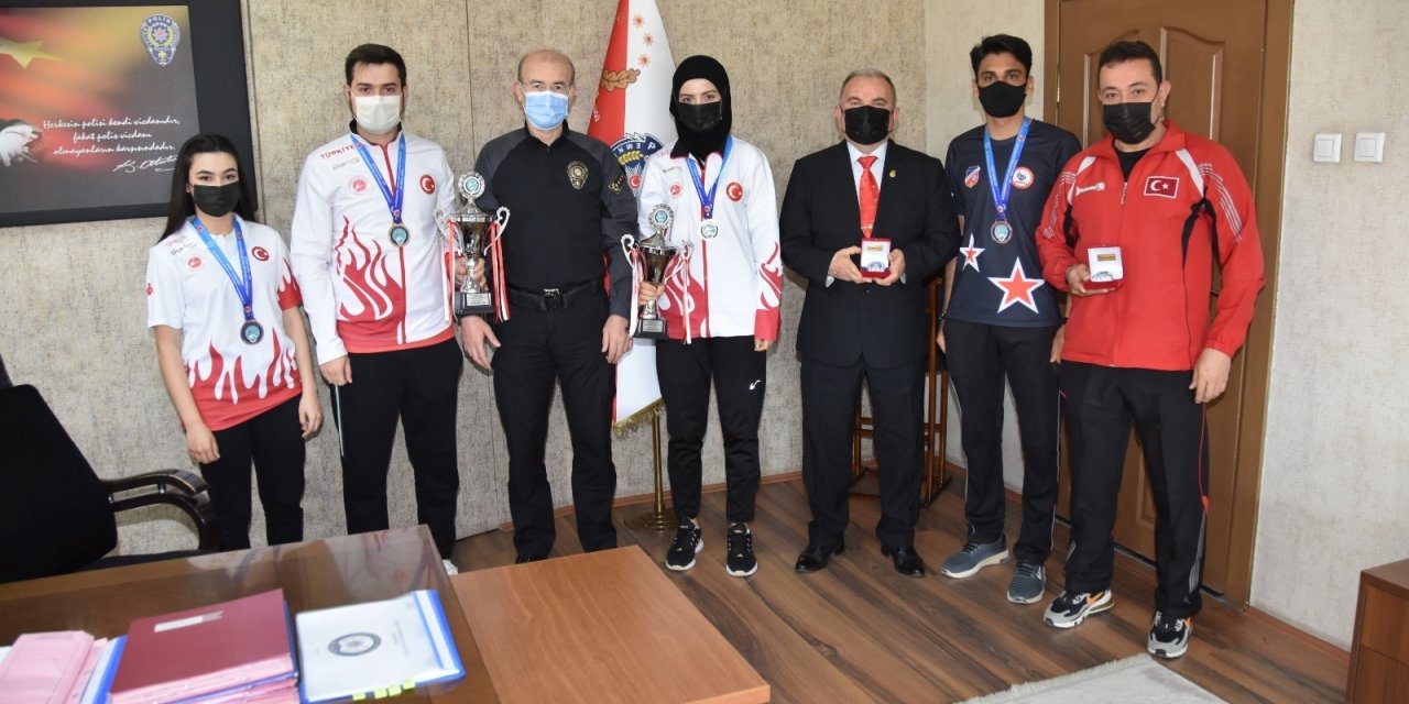 İl Emniyet Müdürü Şenses şampiyon sporcuları tebrik etti