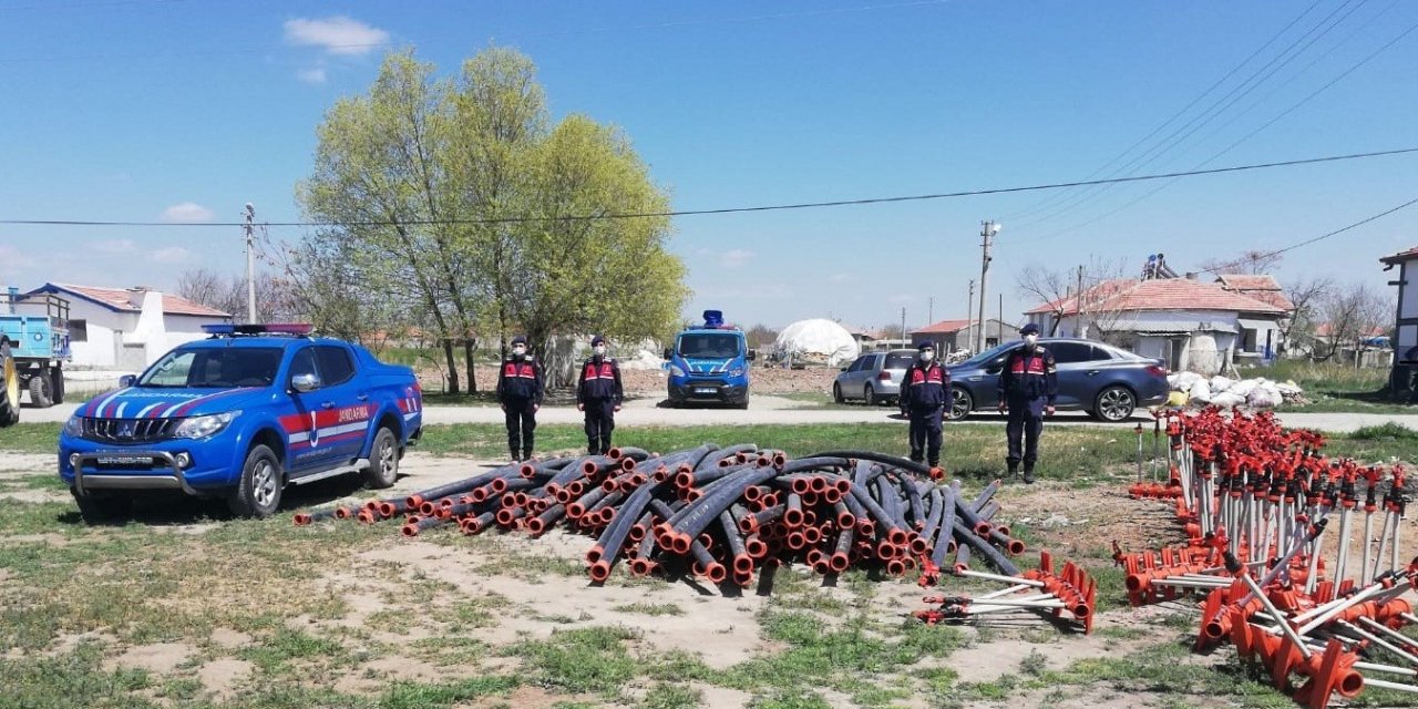 Aksaray’da sulama sistemi malzemelerini çalan 2 şüpheli yakalandı