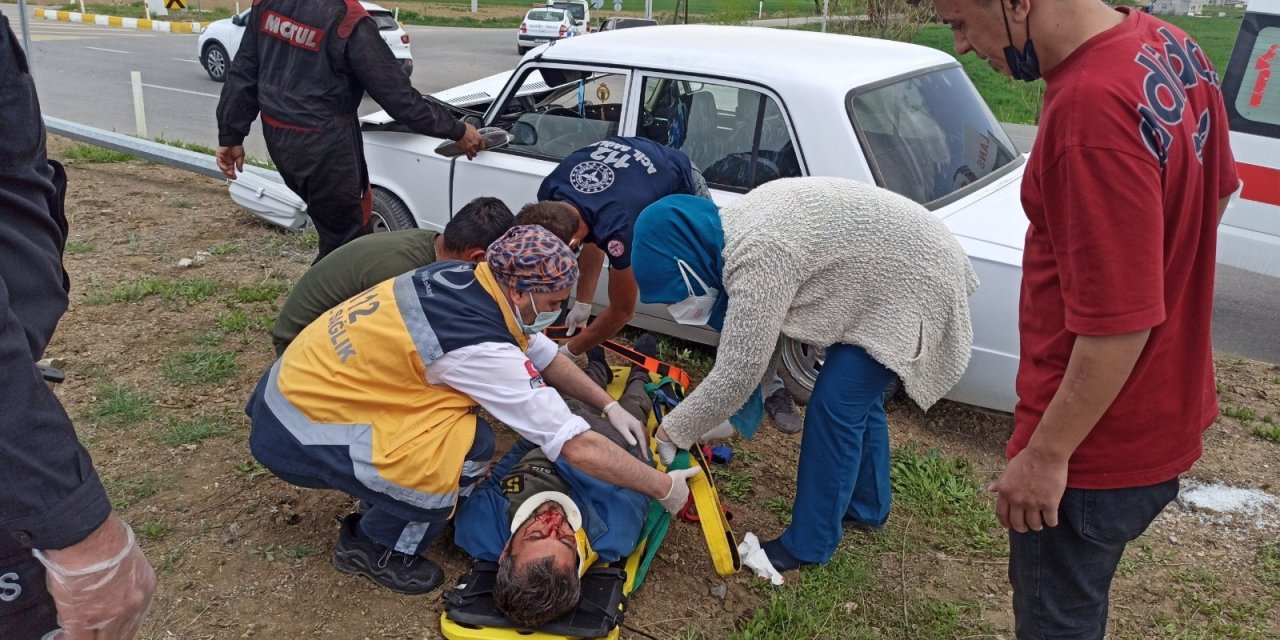 Konya’da otomobil refüje çıktı: 1 yaralı