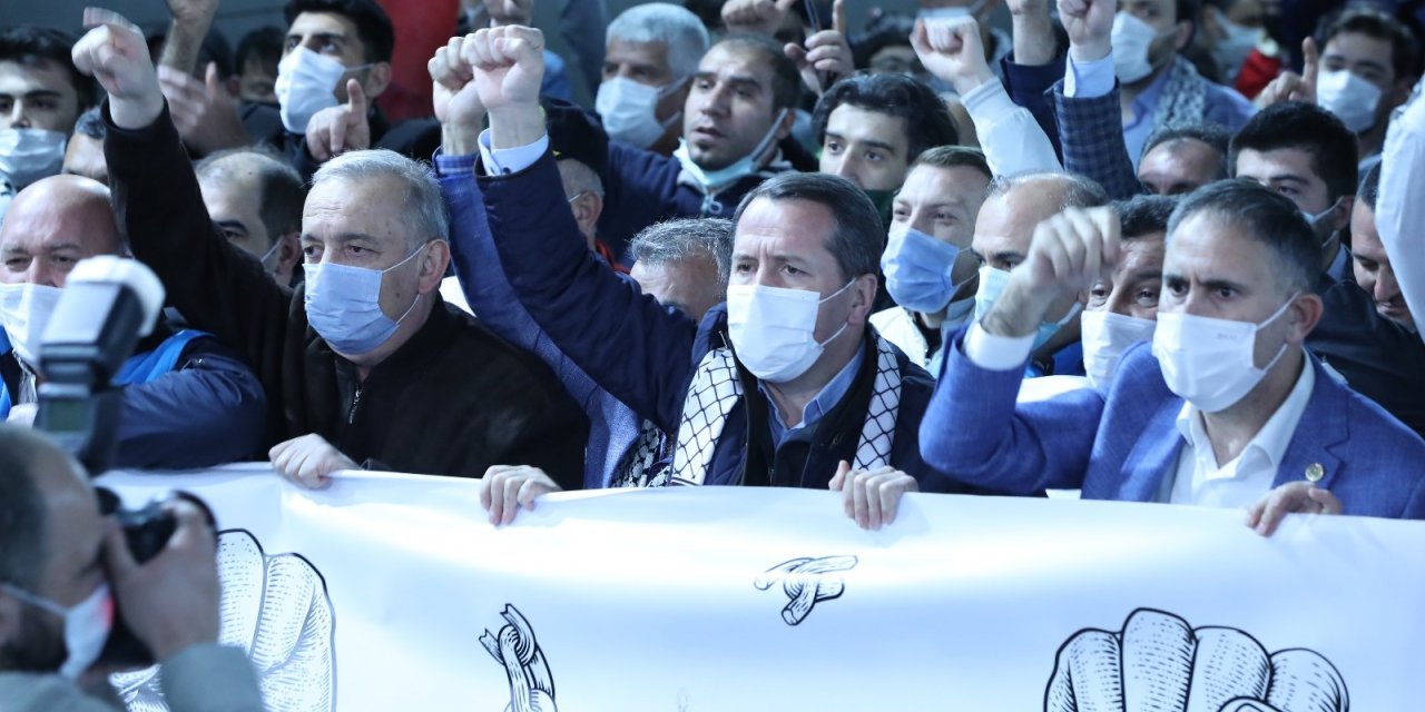 İsrail’in Mescid-i Aksa’ya yönelik saldırıları Ankara’da protesto edildi