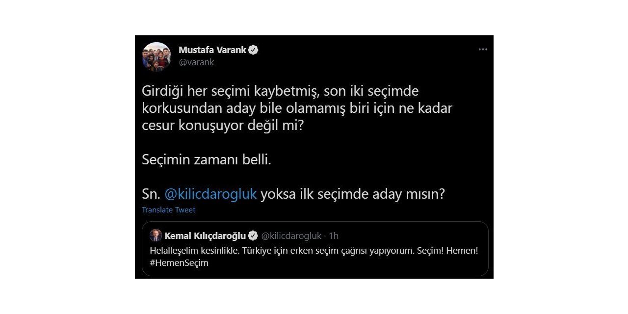 Bakan Varank’tan Kılıçdaroğlu’na erken seçim cevabı: “Seçimin zamanı belli”