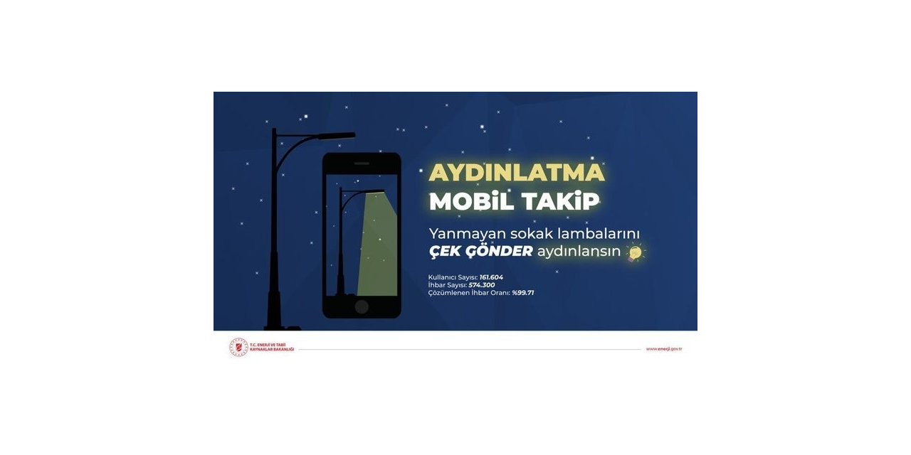 Aydınlatma Mobil Takip Uygulaması ile yanmayan sokak lambası kalmıyor