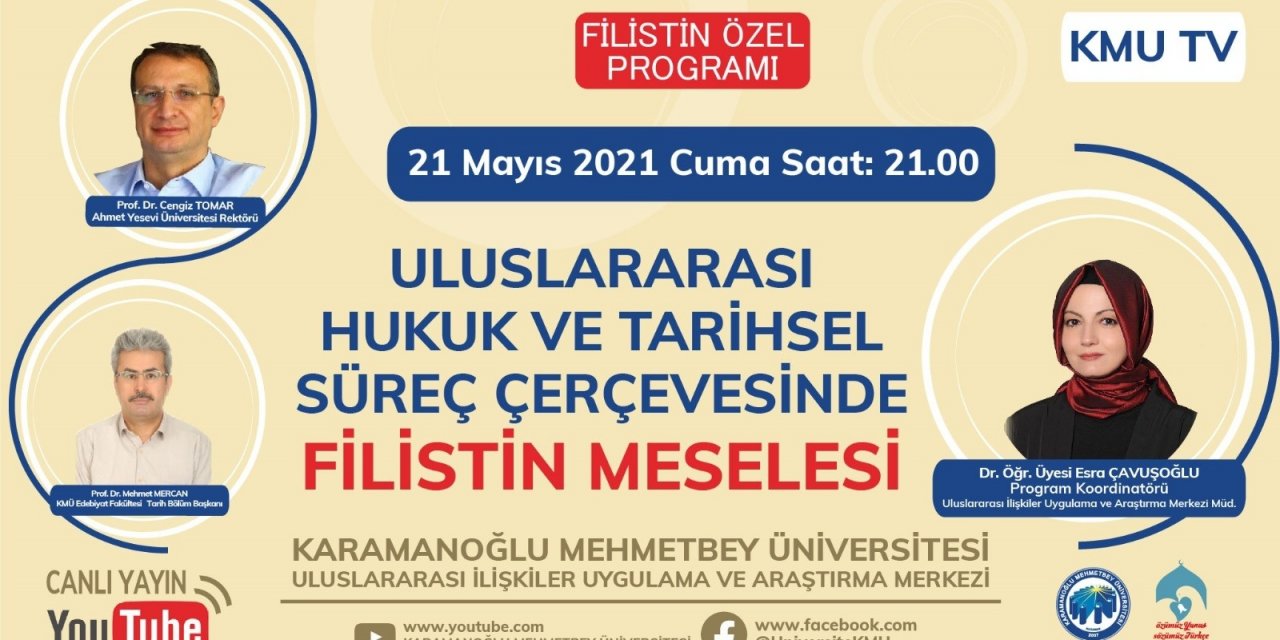 KMÜ’de Filistin özel yayını yapılacak