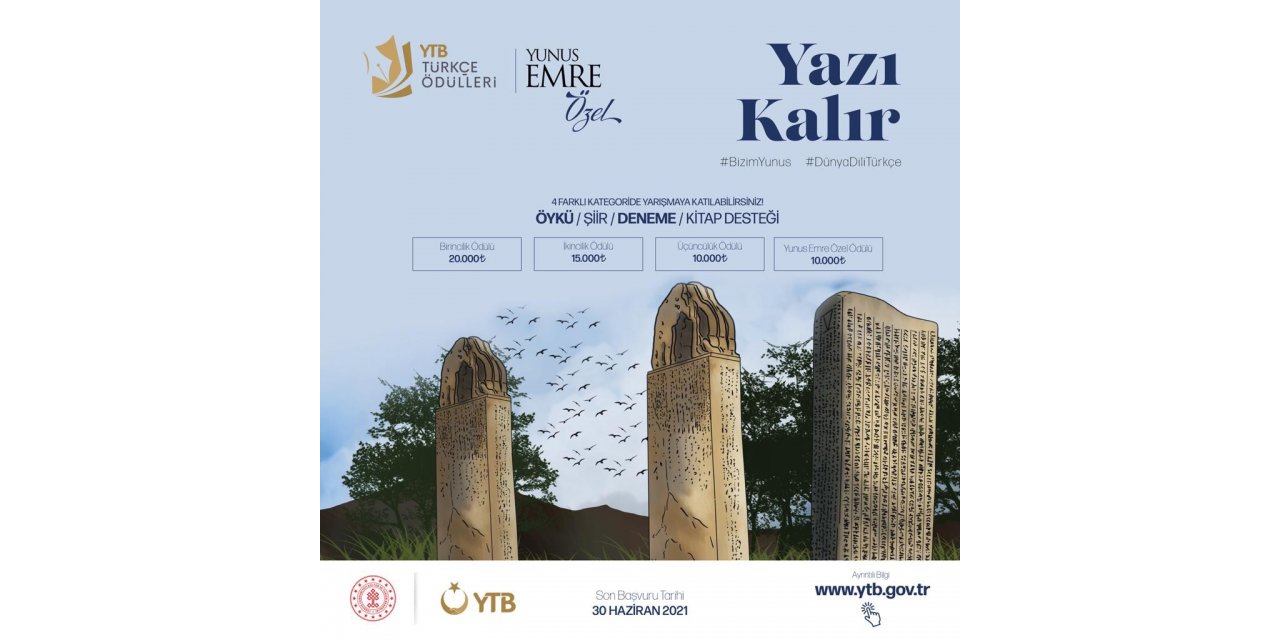 YTB’nin ’Türkçe Ödülleri Yunus Emre Özel’ yarışması için son gün 30 Haziran 2021