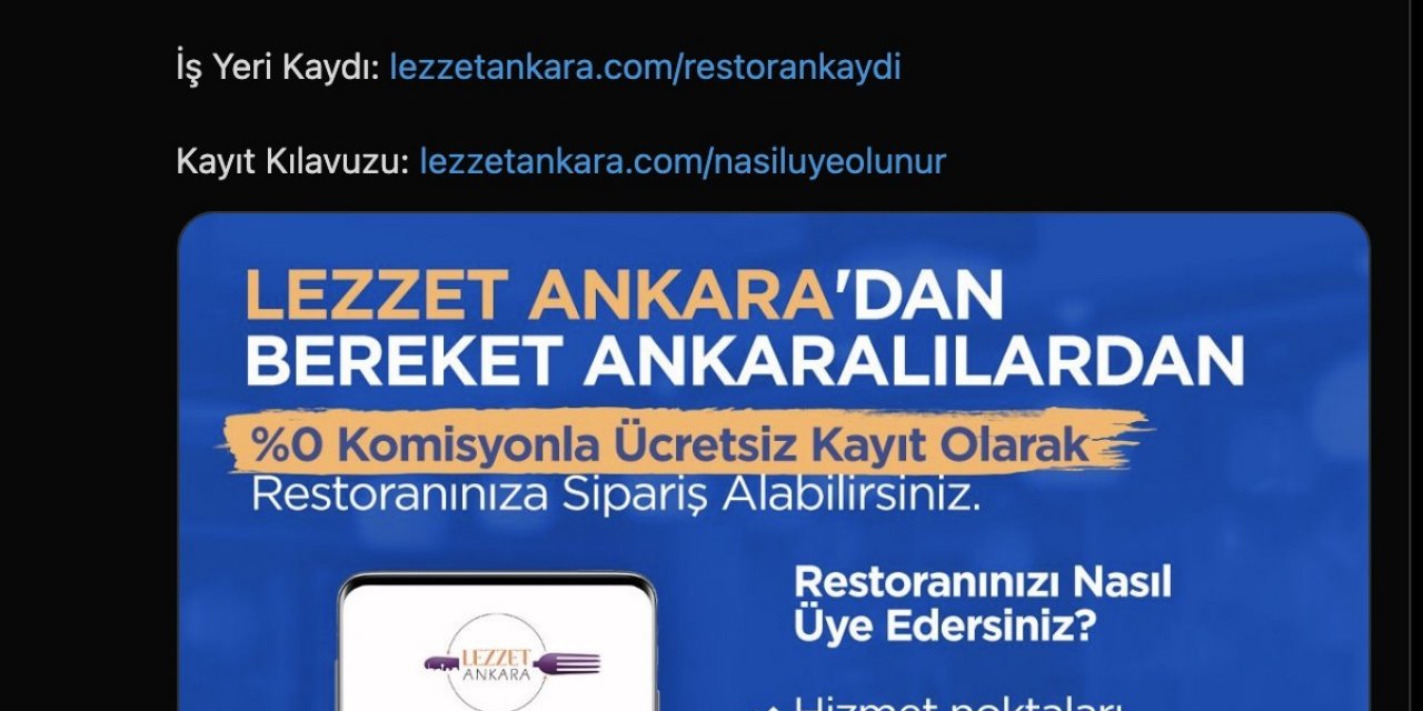 Ankara Büyükşehir’den esnafa sıfır komisyonlu “Lezzet Ankara” uygulaması