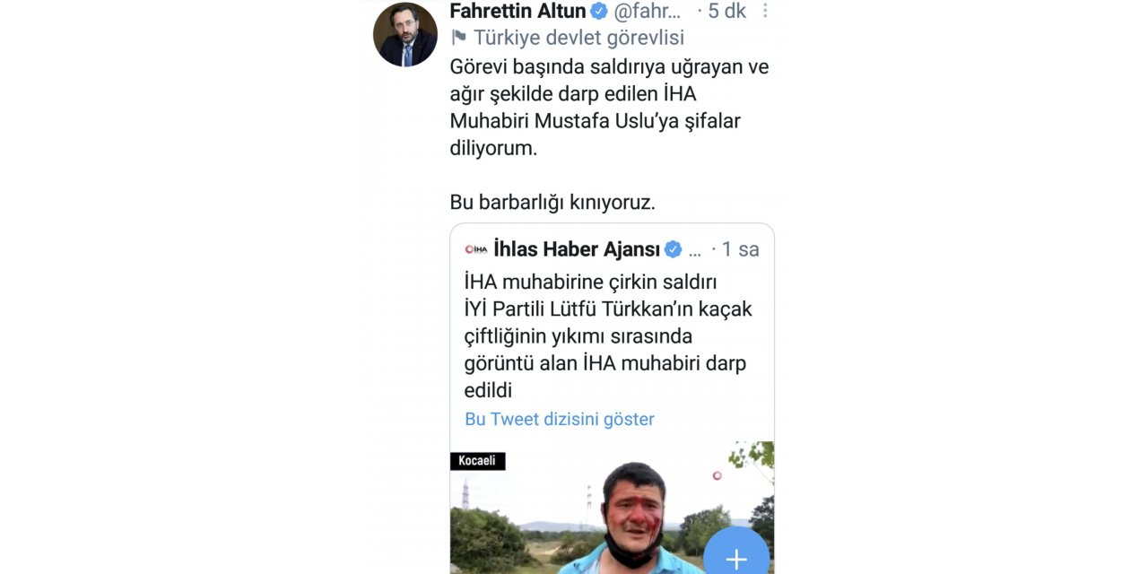 İletişim Başkanı Fahrettin Altun, çirkin saldırıyı kınadı